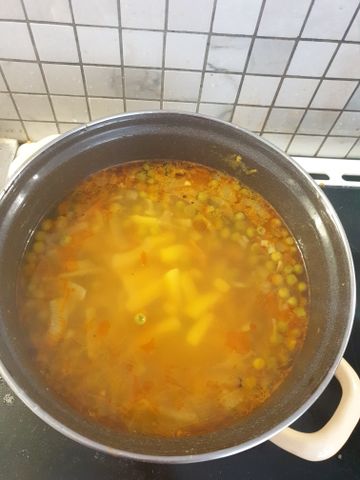 Крем - суп с зеленым горошком и фетаксой. Рецепт с фото.