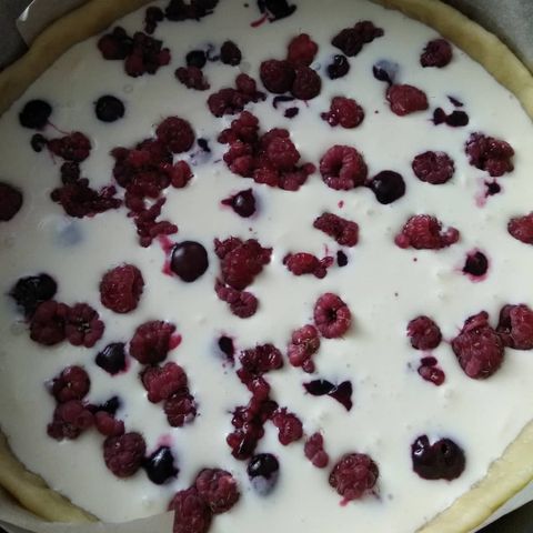 Пирог сметанник со сметаной и ягодами рецепт с фото пошагово