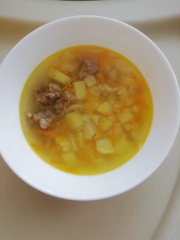 Мясной суп с вермишелью без картошки