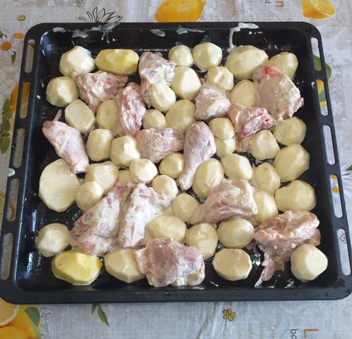 Курица с картошкой запеченные в духовке