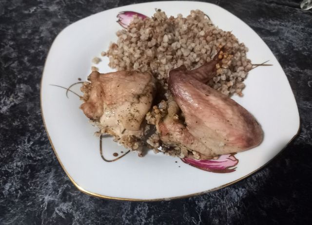 Курица с гречкой в утятнице в духовке | Рецепты с фото