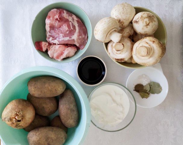 Картошка с грибами в сметане в духовке рецепт с фото пошагово