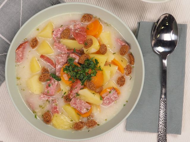 Сырный суп с плавленым сыром и колбасой рецепт фото пошагово и видео