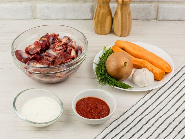 Куриные желудки с картошкой , пошаговый рецепт на ккал, фото, ингредиенты - ILBRUS2