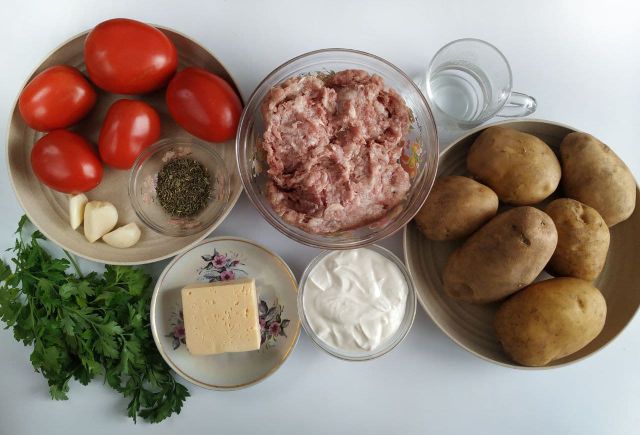 Картофельная запеканка с фаршем, сыром и помидорами – пошаговый рецепт приготовления с фото