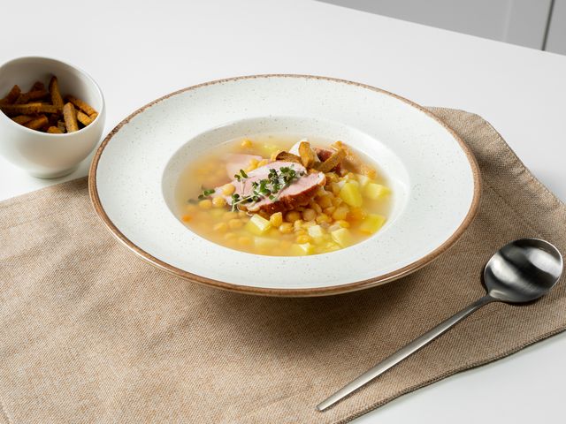 Гороховый суп с копченостями, пошаговый рецепт на ккал, фото, ингредиенты - Körting