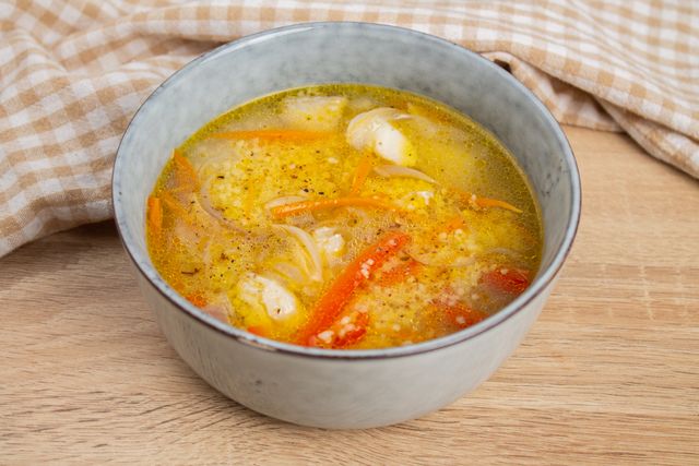 Рыбный суп с пшеном (из горбуши)