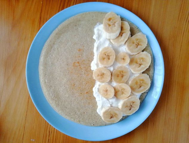 Десерт с творогом и бананом